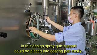 Yenchen Super Coater spray system design and spray gun support adjustment