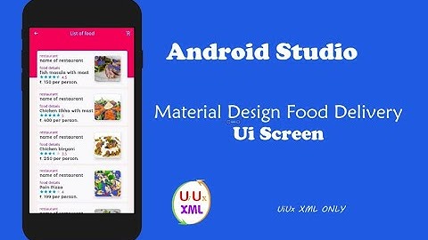 Food App UI design in android studio using xml