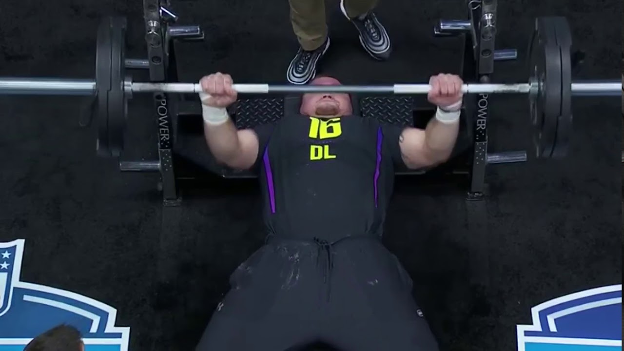 WOW!!!! DT Harrison Phillips Bench Press 42 Reps!!!!! - YouTube