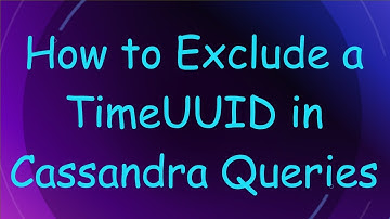 How to Exclude a TimeUUID in Cassandra Queries