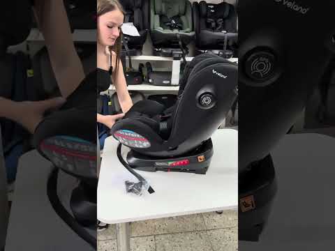 Автокресло детское Velano Aura 360° i-Size (40-150 см, 0-36 кг) ISOFIX, поворотное черное 0-12 лет, видео 1