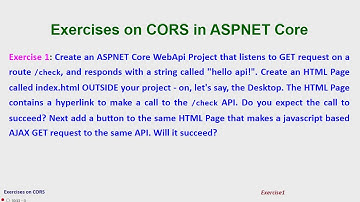 Exercises on CORS in ASPNET Core - Ex 1