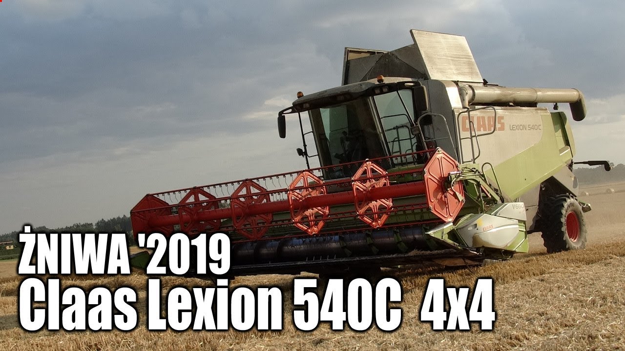 maxresdefault Żniwa 2019   Claas Lexion 540C 4x4 w pszenicy   VIDEO
