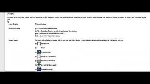 WordPress Avatar Settings