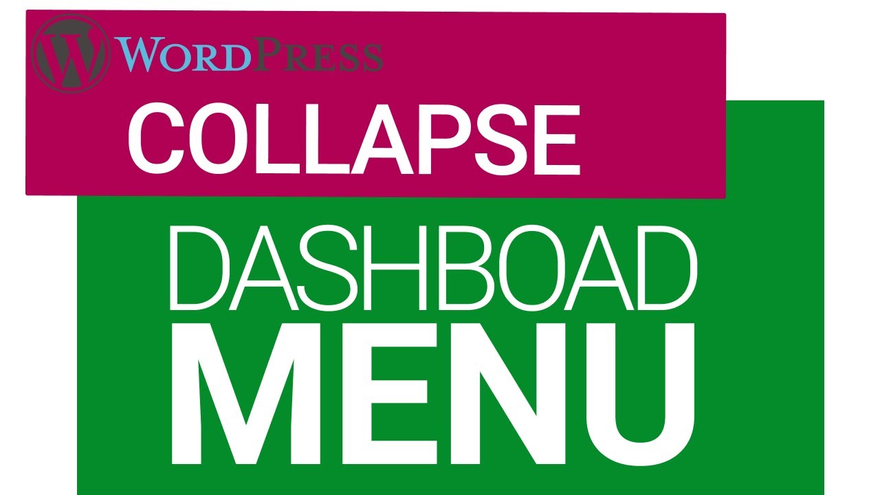How to collapse menu in wordpress dashboard.MU YouTube
