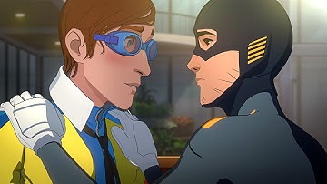 Dispatch Game - Mecha Man Meets Waterboy Scene