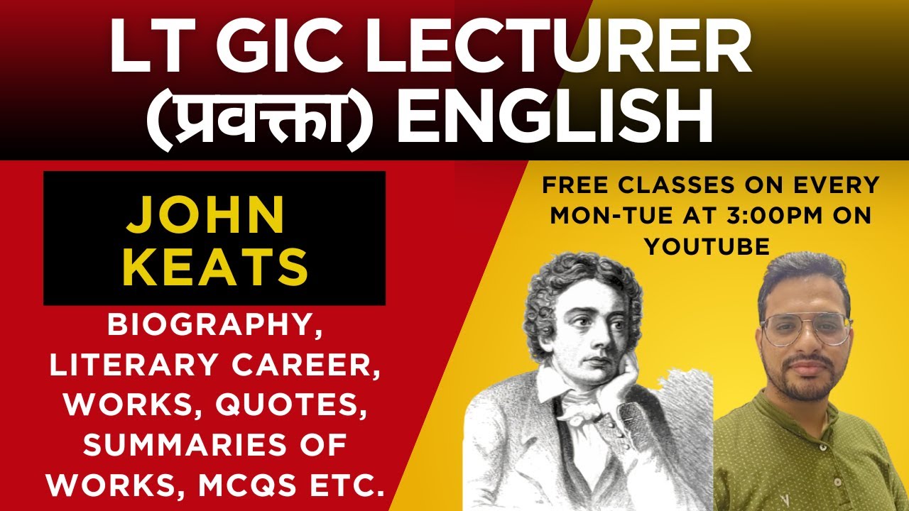 GIC Lecturer English 2025 | John Keats | Day-2 | Lt GIC Pravakta English Classes