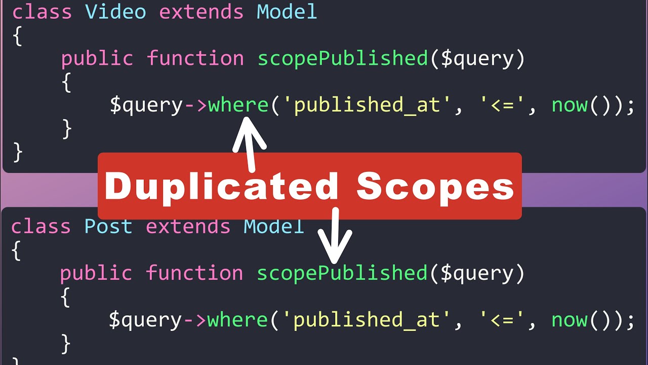 How to deal with duplicated scopes in Laravel - YouTube
