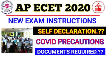 AP ECET 2020 NEW EXAM INSTRUCTIONS DOCUMENTS REQUIRED & SELF DECLARATION EXPLAINED || APECET 2020 ||