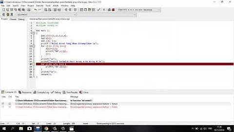 Program Membalikkan Data antara Array A dan B