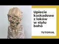 Upiecie kaskadowe z loków w stylu boho