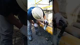 NDT magnetik pipa 6" sch 40 #shots