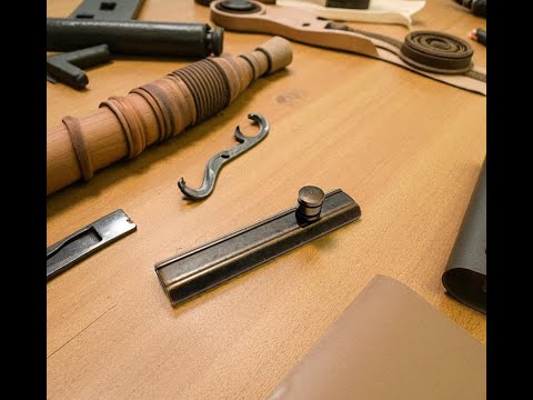 Меблевий шпінгалет фіксатор накладний меблевий M01/BR антична бронза 60 мм, видео 1