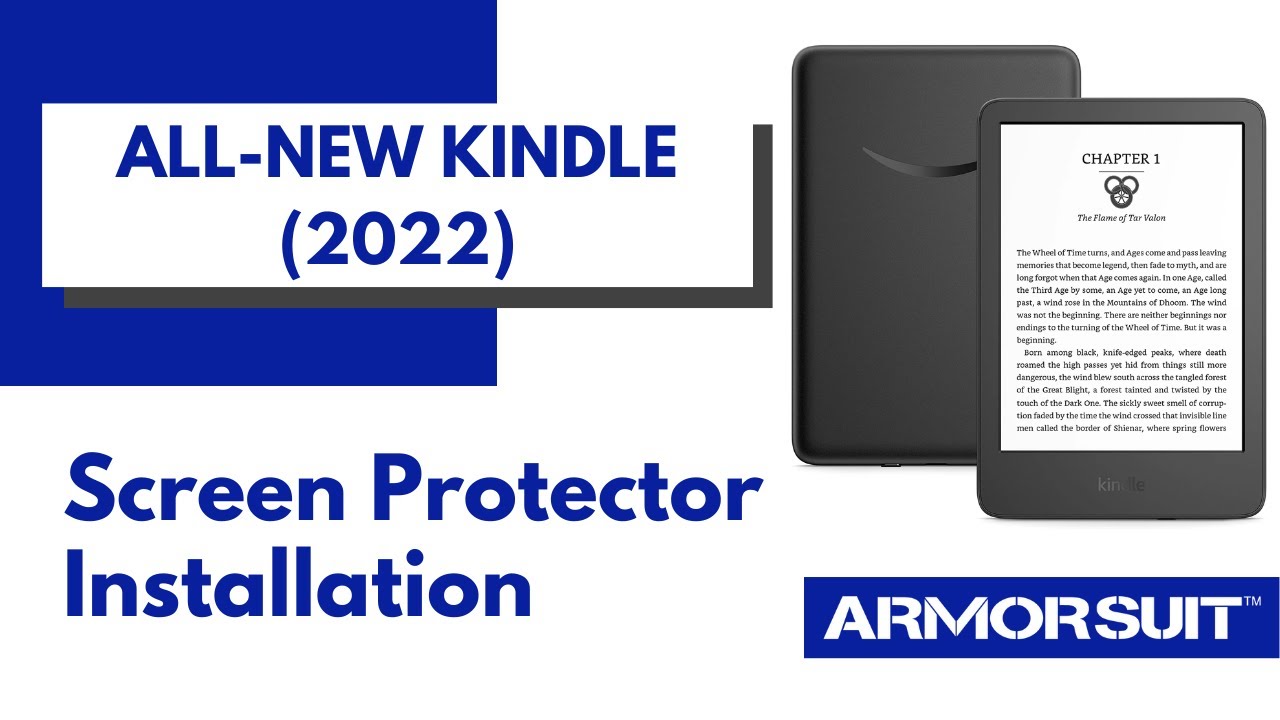 All-new Kindle (2022) Screen Protector MilitaryShield Installation