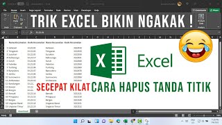 Menghapus tanda titik pada cell Excel yang berisi angka