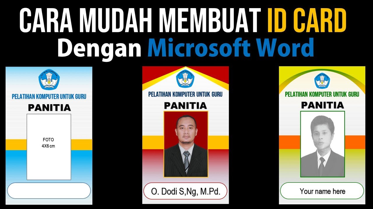 Cara Membuat ID  Card  dengan Microsoft Word YouTube