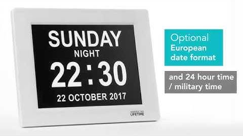 Newest Day Clock - Extra Large Impaired Vision Digital Clock with Battery Backup & 5 Alarm Options