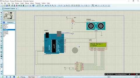 Sensor Jarak HC SR04 dengan Modul LCD 16x2