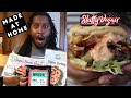 HOW TO MAKE A SLUTTY VEGAN BURGER at home w/the BEST plant-based BEEF, BACON & SHRIMP!