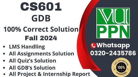 CS601 GDB 1 100% Correct Solution Fall 2024, CS601 GDB 1 Solution 2024 #cs601 #cs601gdb