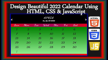 Calendar 2022  Using HTML, CSS & JavaScript | Design Beautiful 2022 Calendar