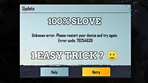 unknown error please restart your device and try again error code | Pubg Mobile Login Problem Solve