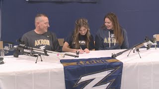 Dwenger's Samantha Shultz signs with Akron's rifle team
