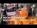 Muslims protest against French leader’s defence of Prophet Mohammed cartoons, call for boycott