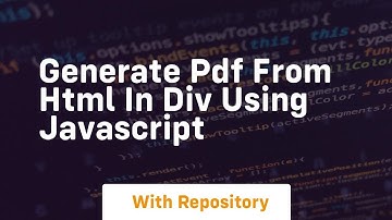 generate pdf from html in div using javascript