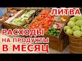 РАСХОДЫ НА ПРОДУКТЫ В МЕСЯЦ. ЛИТВА