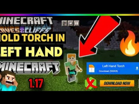 HOW TO HOLD TORCH IN LEFT HAND IN MINECRAFT PE - YouTube