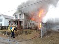 Newark Ohio Fire Department Command View of house fire, civilian injury due to drug manufacturing