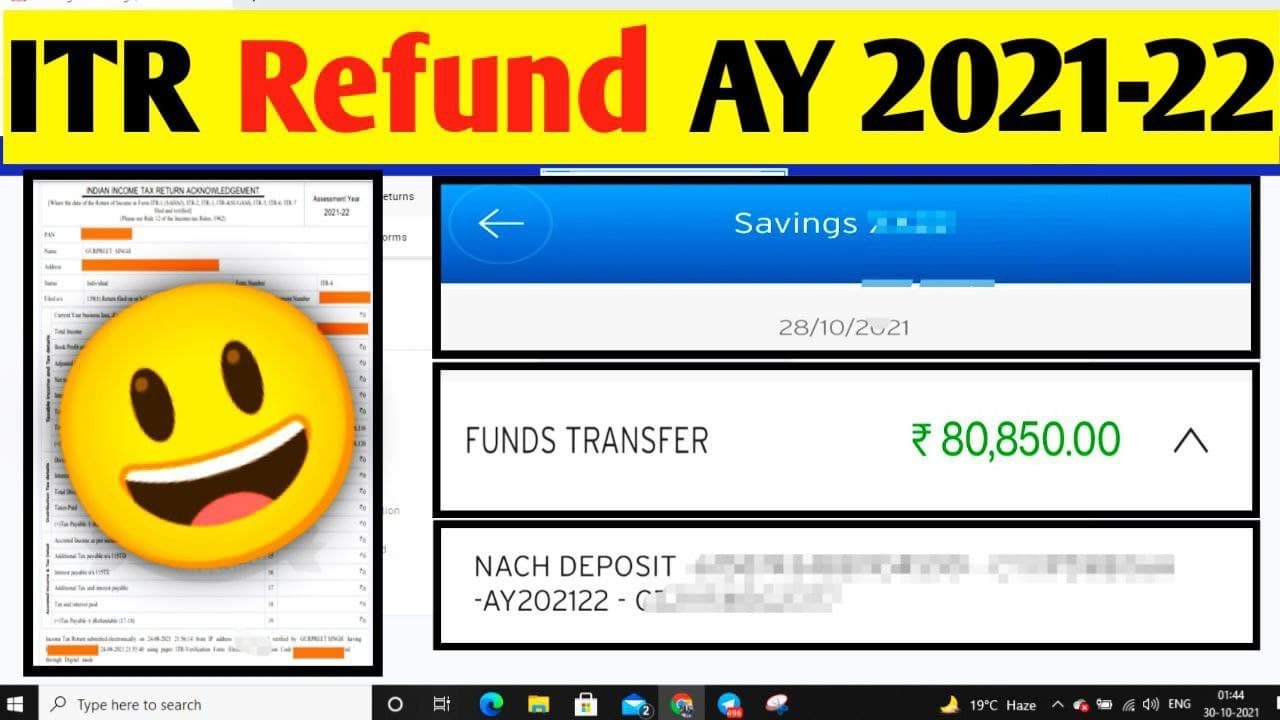 ITR Refund for FY 202021 AY 202122, Tax Refund status update