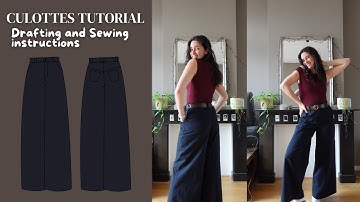 Culottes Sewing and Drafting Instructions ✏️ | Step by step tutorial