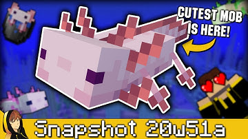 THE CUTEST MOB IS HERE!!! | Minecraft - Axolotl, New Gamerule & More [Snapshot 20w51a]