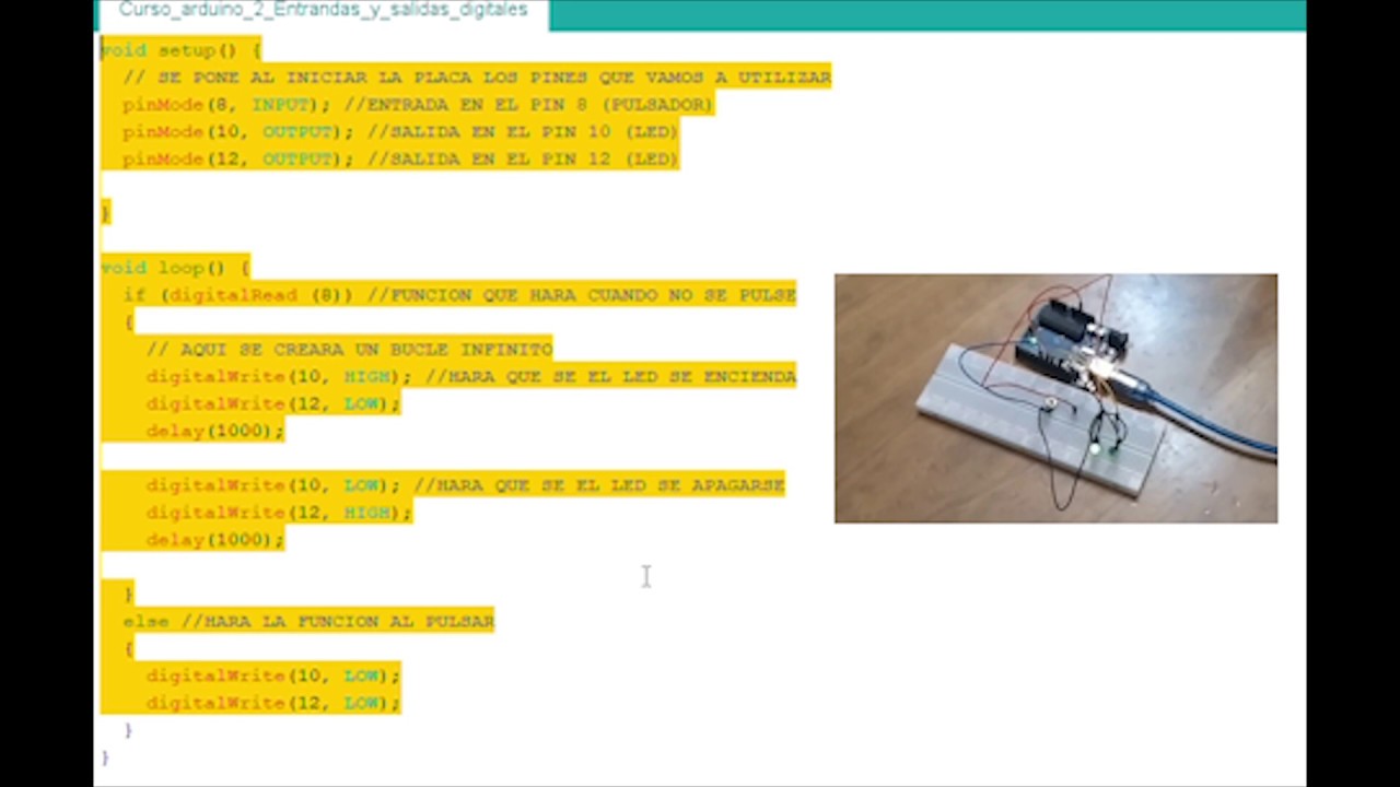 Curso Arduino 2:Entradas y salidas digitales #arduino #curso