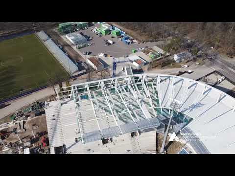 Drohnenflug über die Karlsruher Stadionbaustelle