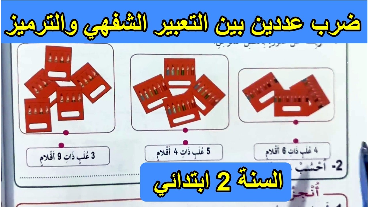 ضرب عددين بين التعبير الشفهي والترميز العددي السنة الثانية ابتدائي