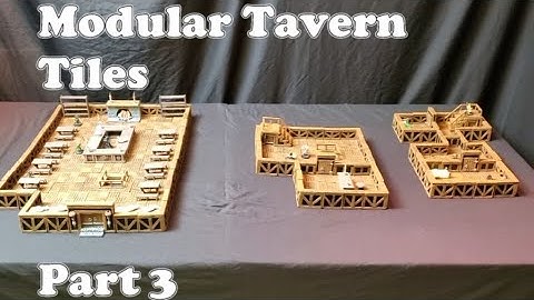 #130 Modular Tavern Tiles - Part 3 - Tavern Entrance with LED Door Torches - D&d, Pathfinder, ttrpg