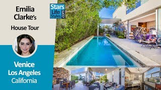 Emilia clarke's venice house is a modern piece of design build around
patio and long pool (this mansion offers 2 beds / 3 baths). this lo...