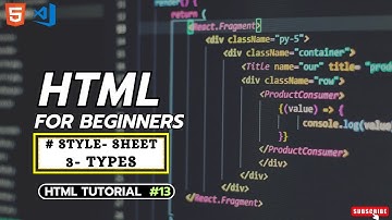 L- 13 :  3 Simple Ways to Add CSS to HTML by using  VS-Code || Internal || External || Inline