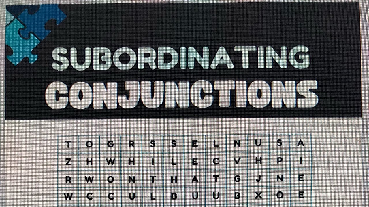 Subordinating Conjunctions Demo