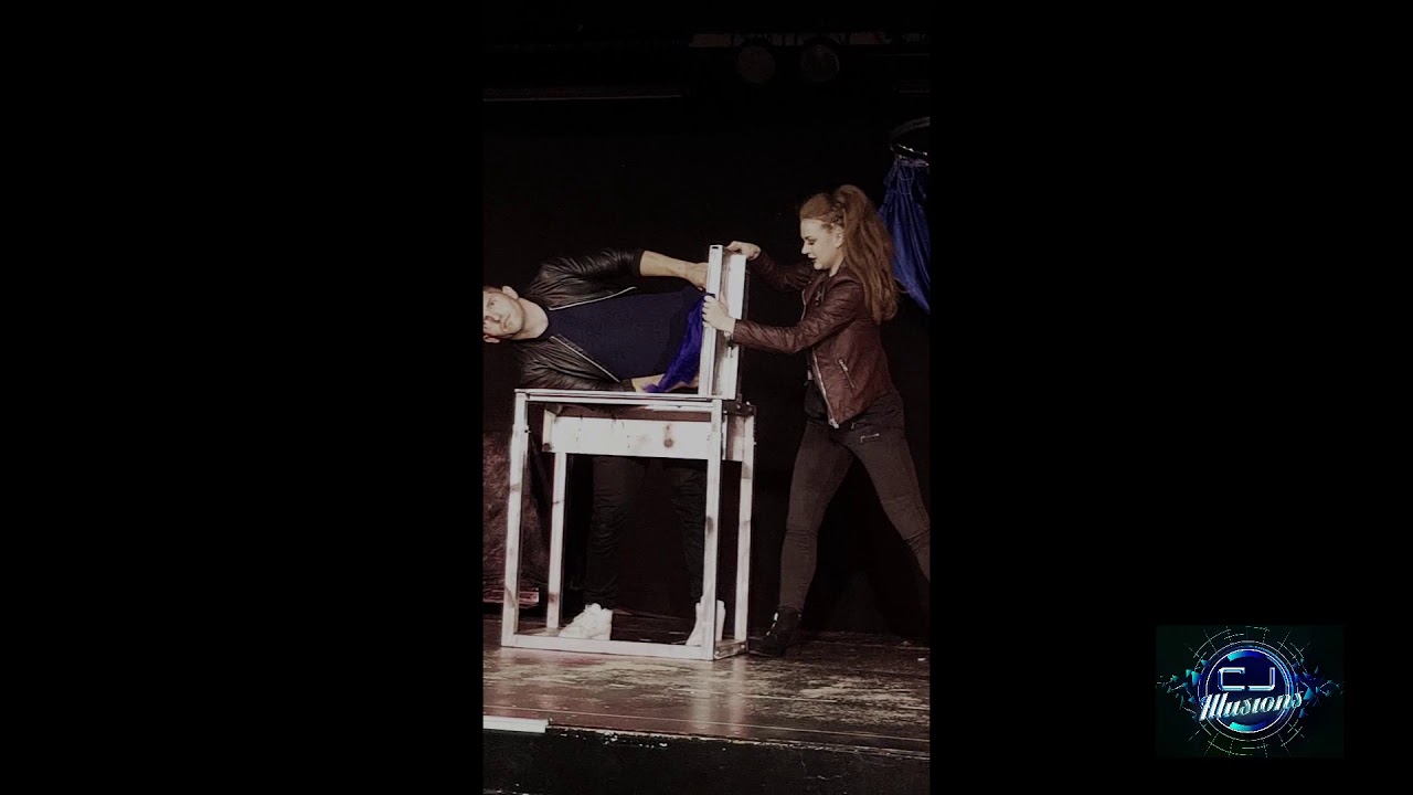 Self Sawing In Half!!!! *HALF MAN TRICK* TCut Illusion performed by CJ