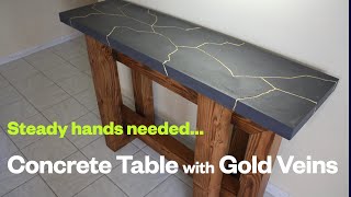 DIY Concrete table with Gold Veins | Kintsugi