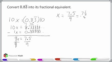 Convert Repeating Decimal Into Fraction Equivalent