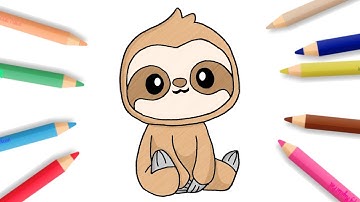 How To Draw Baby Sloth Easy Step-by-step Drawing Tutorial