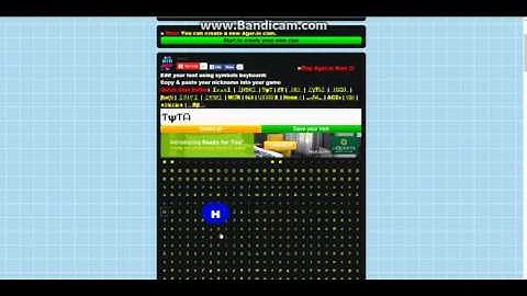 how to get fancy text on agar.io
