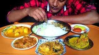 Eating Show - Rice with 4 Different Bengali Fish Curry | Ilish / Pabda / Katla /Aar Fish-Indian Food