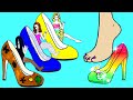 Paper Dolls Dress Up - Poor New Shoes Dresses Handmade Quiet Book - Barbie Story & Crafts