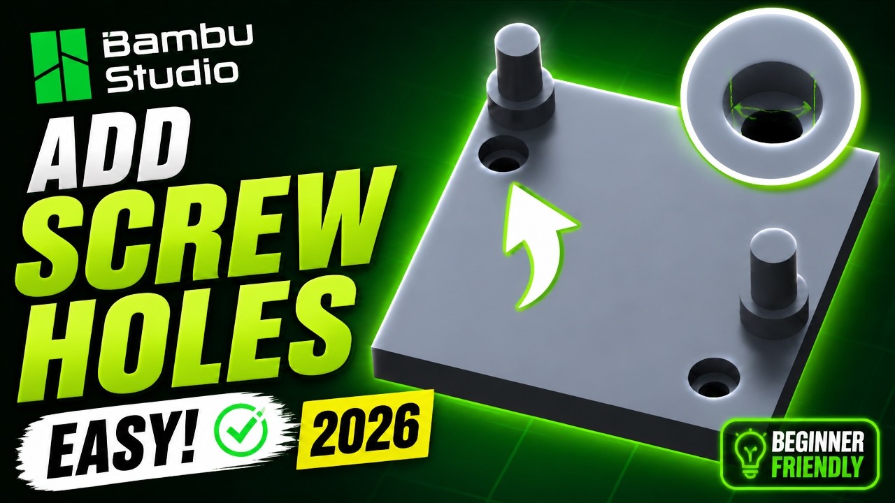 How To ADD Screw Holes In Bambu Studio (EASY) 2026 - YouTube